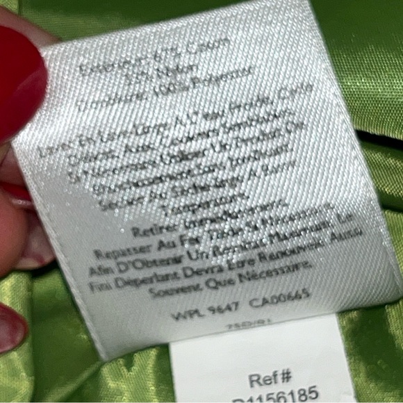 Eddie Bauer Lime GREEN TRENCH Coat HIDDEN BUTTONS Jacket lined Pockets 0373 LRG - Picture 7 of 16